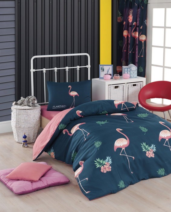 L'essentiel linge de maison Big Filamin - Azul oscuro, rosa y verde L'essentiel linge de maison Big Filamin - Azul oscuro, rosa y verde